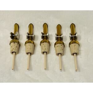 Kipp Chicago Cork Liquor Bottle Spout Pourer Metal Free Flow Flip Cap Vtg “5”